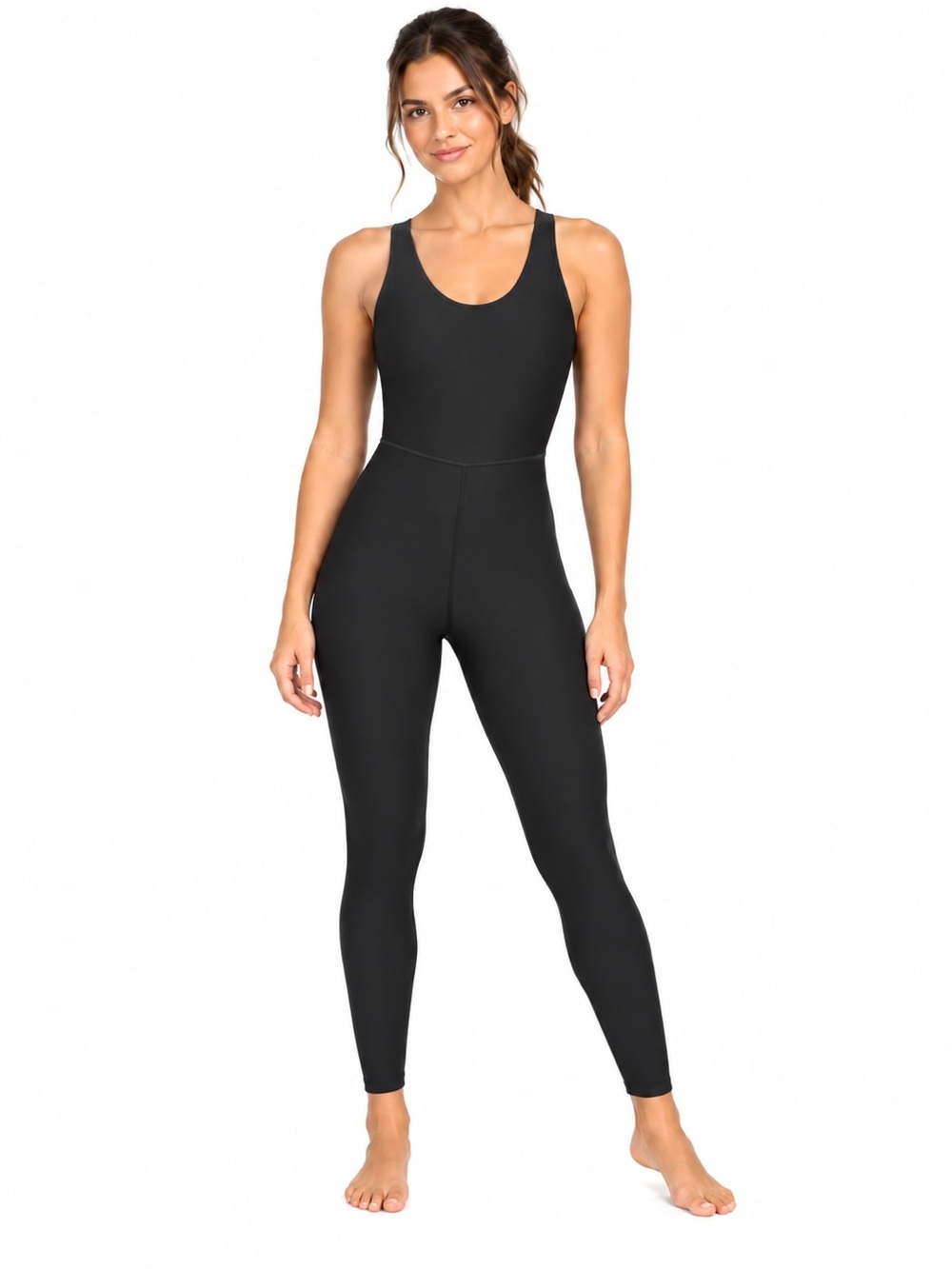 Old Navy Women’s PowerSoft Performance Scoop Back Bodysuit M Petite Black NEW